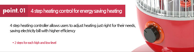 4 step heating control for energy saving heating