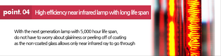 High efficiency near infrared lamp with long life span